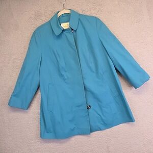 Lady Forecaster Courier Jacket Womens L Green Plaid Lined‎ Vintage Overcoat